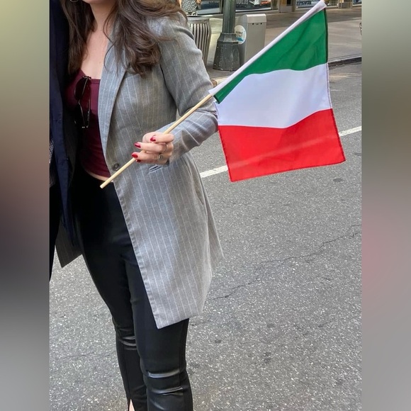 Calvin Klein Gray Pinstripe Longline Blazer Jacket – Size 6 - Picture 5 of 6